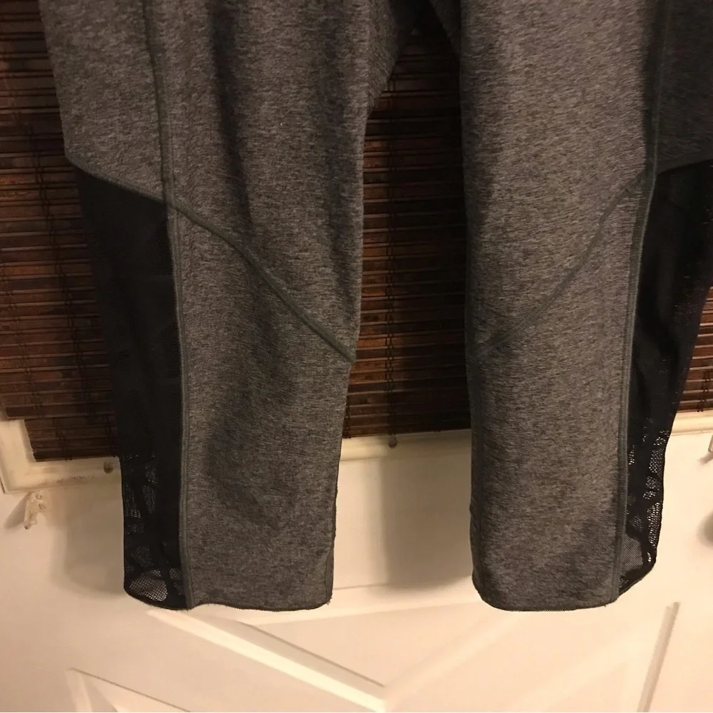 Lululemon Gray capris withh Black Lace in size 8